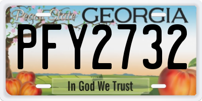 GA license plate PFY2732
