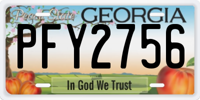 GA license plate PFY2756