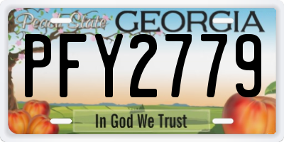 GA license plate PFY2779