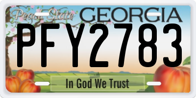 GA license plate PFY2783