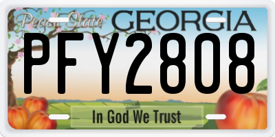 GA license plate PFY2808