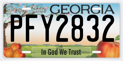 GA license plate PFY2832