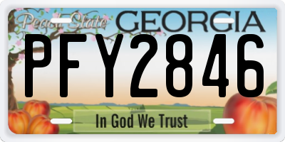 GA license plate PFY2846