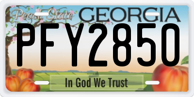 GA license plate PFY2850