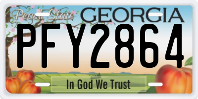 GA license plate PFY2864