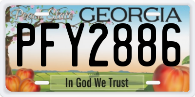 GA license plate PFY2886