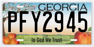 GA license plate PFY2945