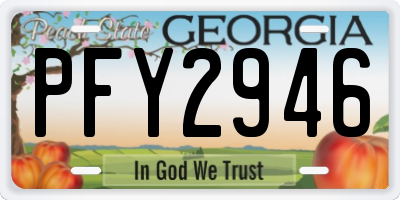 GA license plate PFY2946