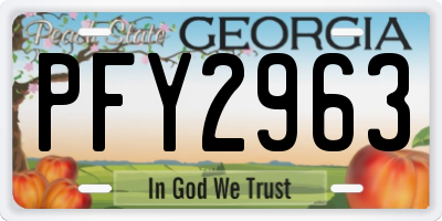 GA license plate PFY2963