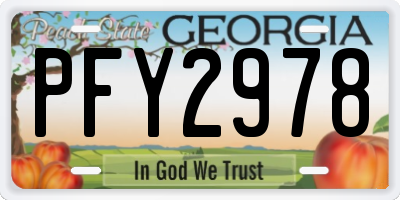 GA license plate PFY2978