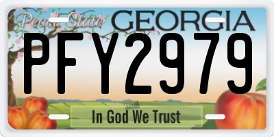 GA license plate PFY2979