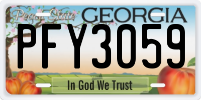 GA license plate PFY3059