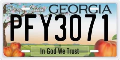 GA license plate PFY3071