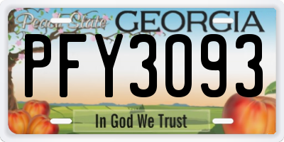 GA license plate PFY3093
