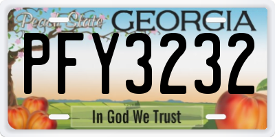 GA license plate PFY3232