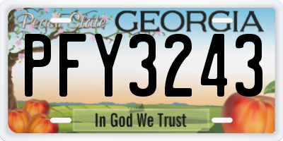 GA license plate PFY3243