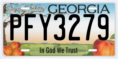 GA license plate PFY3279