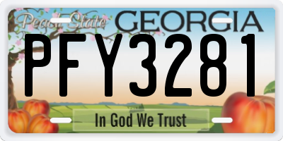 GA license plate PFY3281