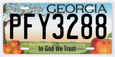 GA license plate PFY3288