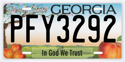GA license plate PFY3292
