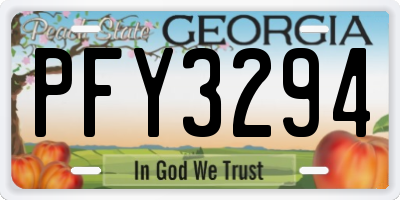 GA license plate PFY3294