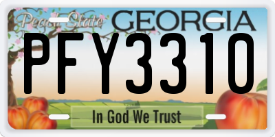 GA license plate PFY3310