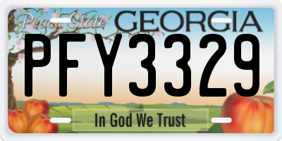 GA license plate PFY3329