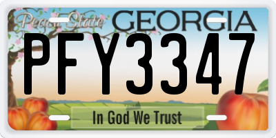 GA license plate PFY3347