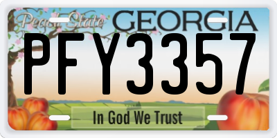 GA license plate PFY3357