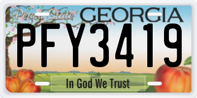GA license plate PFY3419