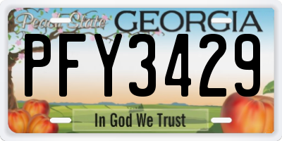 GA license plate PFY3429
