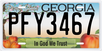GA license plate PFY3467
