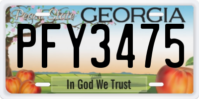 GA license plate PFY3475