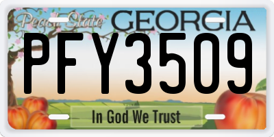 GA license plate PFY3509