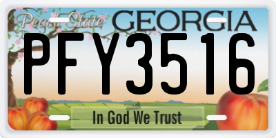 GA license plate PFY3516