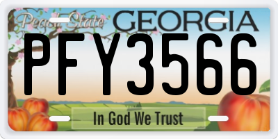 GA license plate PFY3566