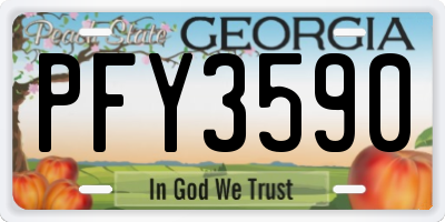 GA license plate PFY3590