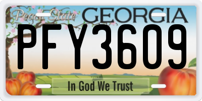 GA license plate PFY3609