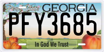 GA license plate PFY3685