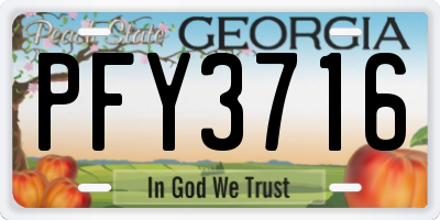 GA license plate PFY3716