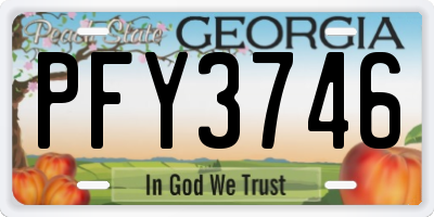 GA license plate PFY3746