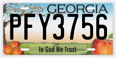 GA license plate PFY3756