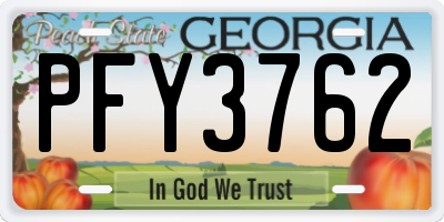 GA license plate PFY3762