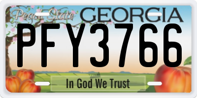 GA license plate PFY3766