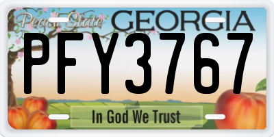 GA license plate PFY3767
