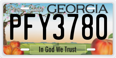 GA license plate PFY3780