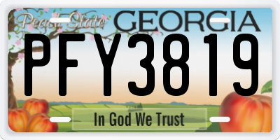 GA license plate PFY3819