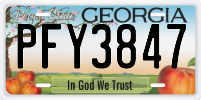 GA license plate PFY3847
