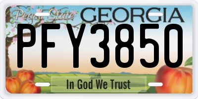 GA license plate PFY3850