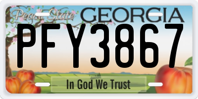 GA license plate PFY3867